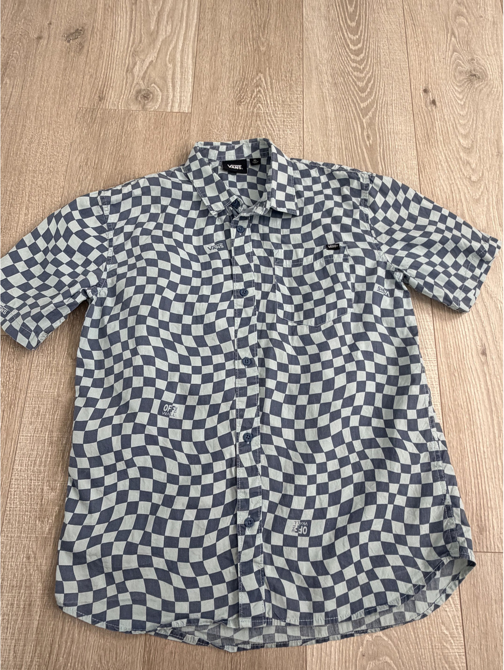 Vans XL Youth Short Sleeve Checkered Button-Up Shirt